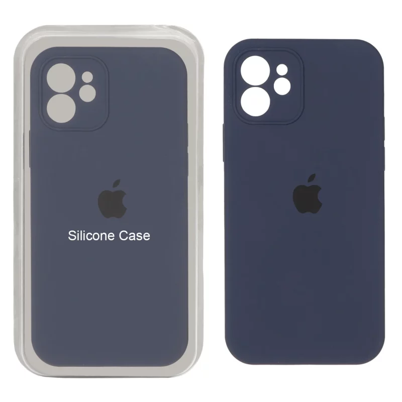 قاب سیلیکونی پاک کنی محافظ لنزدار اورجینال Apple iPhone 12 - سرمه ای تیره (پک اصلی) - تصویر 2