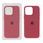 قاب سیلیکونی پاک کنی اورجینال Apple iPhone 15 Pro Max - زرشکی (پک اصلی)