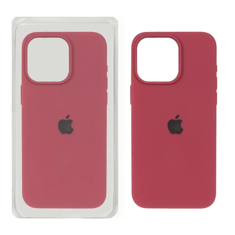 قاب سیلیکونی پاک کنی اورجینال Apple iPhone 15 Pro Max - زرشکی (پک اصلی) - تصویر 2