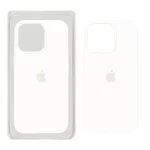 قاب سیلیکونی پاک کنی اورجینال Apple iPhone 15 Pro Max - سفید (پک اصلی)