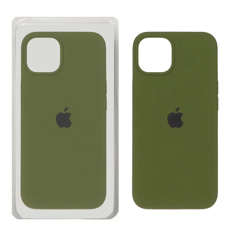 قاب سیلیکونی پاک کنی اورجینال Apple iPhone 13 / iPhone 14 - سبز زیتونی (پک اصلی) - تصویر 2