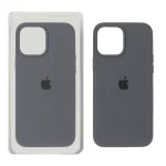 قاب سیلیکونی پاک کنی اورجینال Apple iPhone 13 Pro Max - خاکستری (پک اصلی)