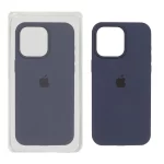 قاب سیلیکونی پاک کنی اورجینال Apple iPhone 15 Pro Max - سرمه ای تیره (پک اصلی)