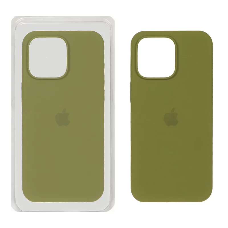قاب سیلیکونی پاک کنی اورجینال Apple iPhone 15 Pro Max - سبز زیتونی (پک اصلی) - تصویر 2