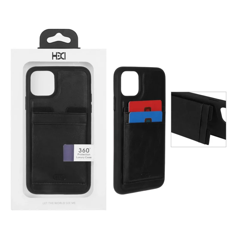 قاب اورجینال HDD چرمی جاکارتی مگنتی استندشو Apple iPhone 11 Pro - مشکی (پک دار) - تصویر 2