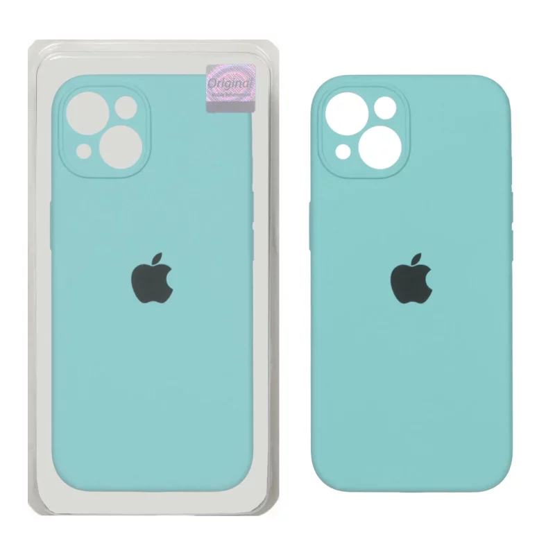 قاب سیلیکونی پاک کنی اورجینال Master Quality مدل Apple iPhone 13 / iPhone 14 - سبزآبی (پک دار) - تصویر 2