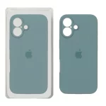 قاب سیلیکونی پاک کنی محافظ لنزدار اورجینال Apple iPhone 16 - سبز دریایی (پک اصلی)