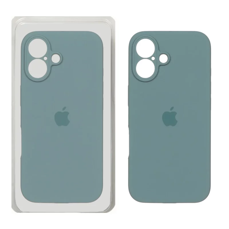 قاب سیلیکونی پاک کنی محافظ لنزدار اورجینال Apple iPhone 16 - سبز دریایی (پک اصلی) - تصویر 2
