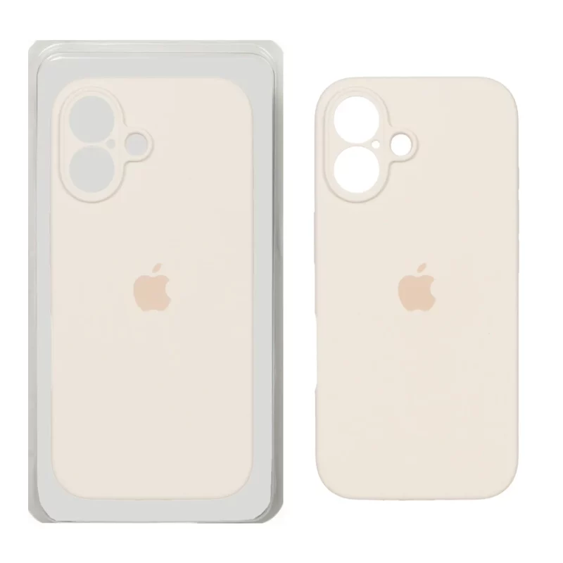 قاب سیلیکونی پاک کنی محافظ لنزدار اورجینال Apple iPhone 16 - کرم (پک اصلی) - تصویر 2