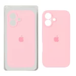 قاب سیلیکونی پاک کنی محافظ لنزدار اورجینال Apple iPhone 16 - صورتی کد 1 (پک اصلی)