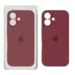 قاب سیلیکونی پاک کنی محافظ لنزدار اورجینال Apple iPhone 16 - عنابی (پک اصلی)