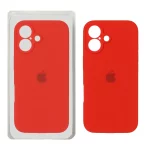 قاب سیلیکونی پاک کنی محافظ لنزدار اورجینال Apple iPhone 16 - قرمز (پک اصلی)