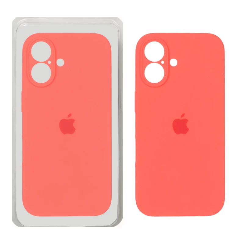 قاب سیلیکونی پاک کنی محافظ لنزدار اورجینال Apple iPhone 16 - مرجانی (پک اصلی) - تصویر 2