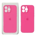 قاب سیلیکونی پاک کنی محافظ لنزدار اورجینال Apple iPhone 16 Pro Max - سرخابی (پک اصلی)