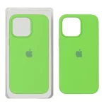 قاب سیلیکونی پاک کنی اورجینال Apple iPhone 14 Pro Max - سبز چمنی (پک اصلی)