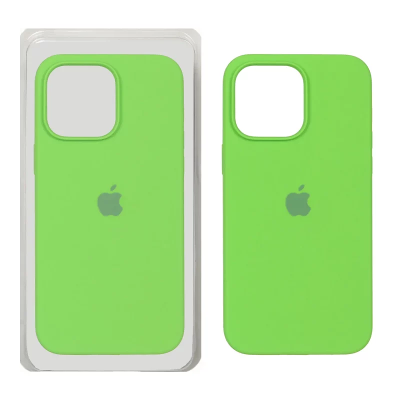 قاب سیلیکونی پاک کنی اورجینال Apple iPhone 14 Pro Max - سبز چمنی (پک اصلی) - تصویر 2
