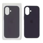 قاب سیلیکونی پاک کنی اورجینال Apple iPhone 16 - بنفش تیره (پک اصلی)