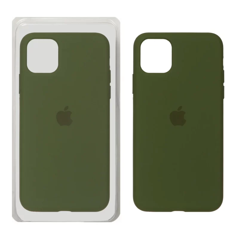 قاب سیلیکونی پاک کنی اورجینال Apple iPhone 11 Pro Max - سبز زیتونی (پک اصلی) - تصویر 2