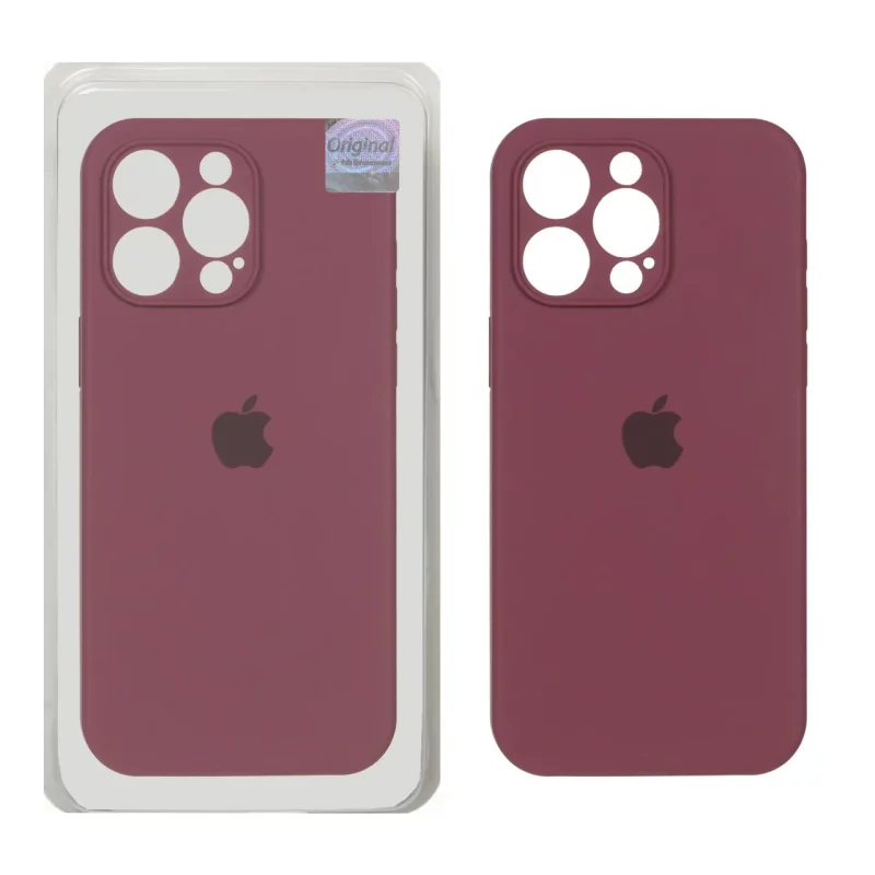 قاب سیلیکونی پاک کنی اورجینال Master Quality مدل Apple iPhone 15 Pro Max - زرشکی (پک دار) - تصویر 2
