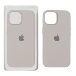 قاب سیلیکونی پاک کنی اورجینال Apple iPhone 15 / iPhone 14 / iPhone 13 - خاکی (پک دار)