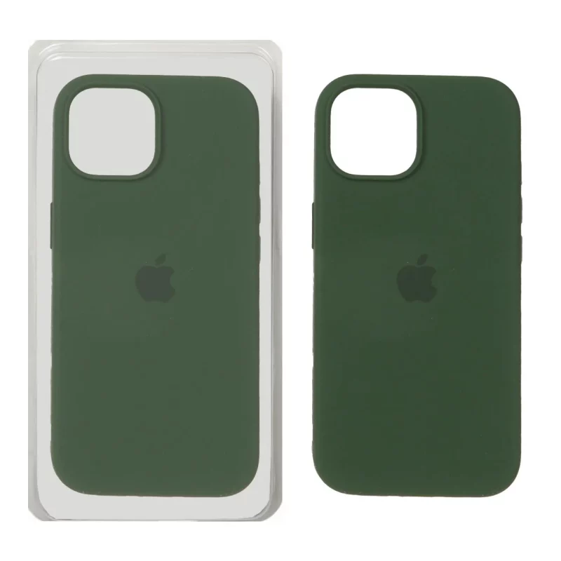 قاب سیلیکونی پاک کنی اورجینال Apple iPhone 15 / iPhone 14 / iPhone 13 - سبز ارتشی (پک دار) - تصویر 2