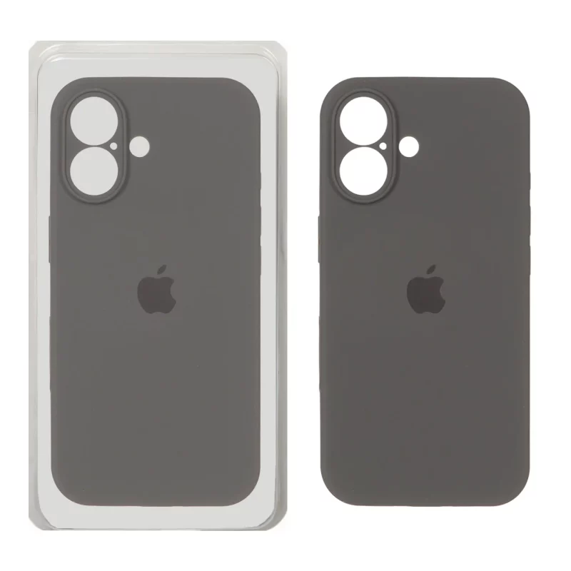 قاب سیلیکونی پاک کنی محافظ لنزدار اورجینال Apple iPhone 16 - ذغالی (پک اصلی) - تصویر 2