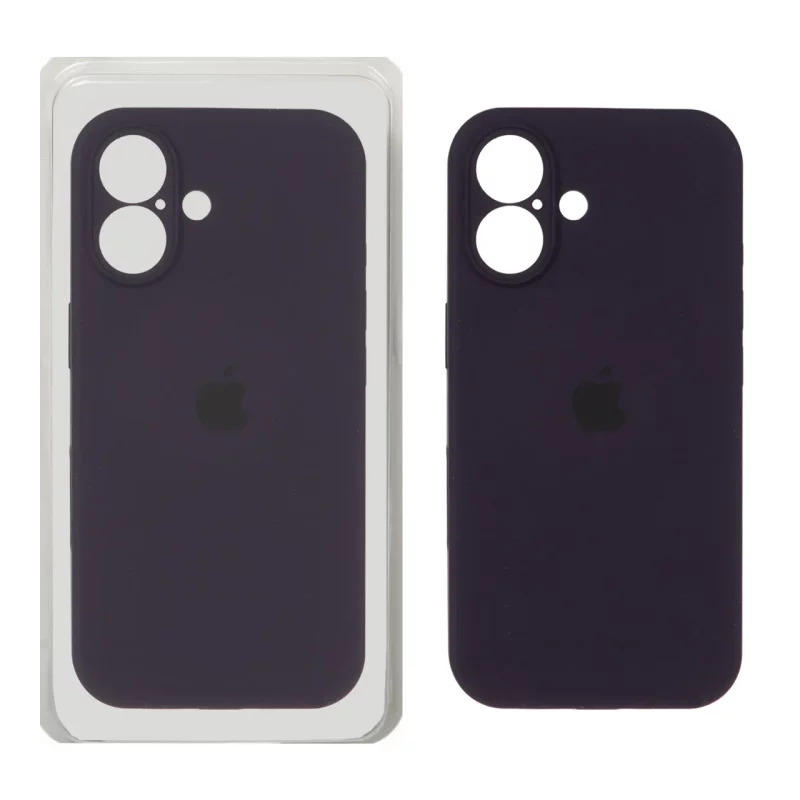 قاب سیلیکونی پاک کنی محافظ لنزدار اورجینال Apple iPhone 16 - بادمجانی (پک اصلی) - تصویر 2