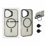 قاب BRACKET اکلیلی Magsafe با ست محافظ لنز رینگی Apple iPhone 16 - مشکی (پک دار)
