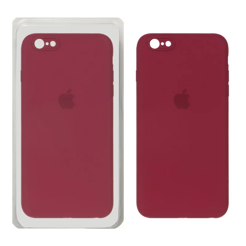 قاب سیلیکونی پاک کنی محافظ لنزدار اورجینال Apple iPhone 6 Plus / iPhone 6s Plus - زرشکی (پک دار) - تصویر 2