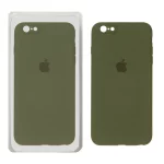 قاب سیلیکونی پاک کنی محافظ لنزدار اورجینال Apple iPhone 6 Plus / iPhone 6s Plus - سبز زیتونی (پک دار)