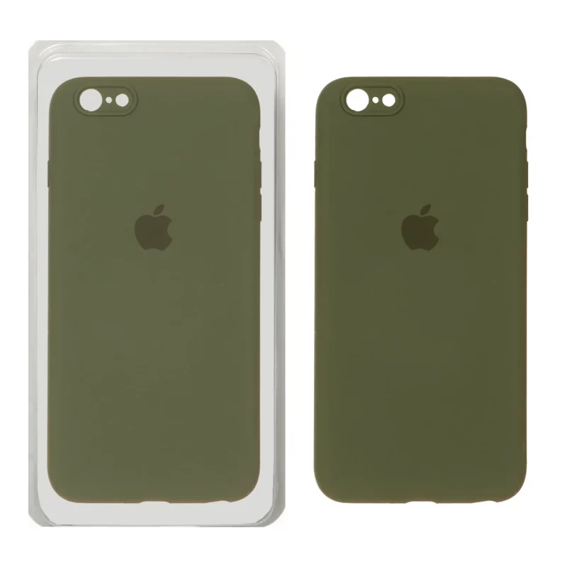 قاب سیلیکونی پاک کنی محافظ لنزدار اورجینال Apple iPhone 6 Plus / iPhone 6s Plus - سبز زیتونی (پک دار) - تصویر 2