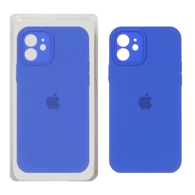 قاب سیلیکونی پاک کنی محافظ لنزدار اورجینال Apple iPhone 12 - آبی کاربنی (پک دار) - تصویر 2