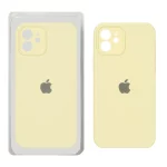 قاب سیلیکونی پاک کنی محافظ لنزدار اورجینال Apple iPhone 12 - لیمویی (پک دار)