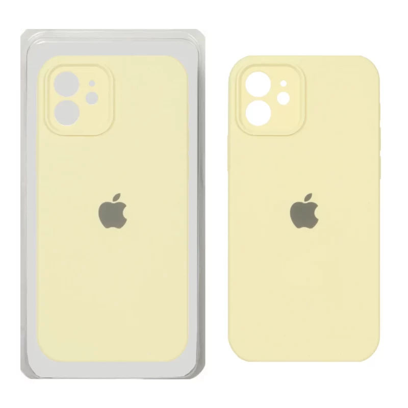 قاب سیلیکونی پاک کنی محافظ لنزدار اورجینال Apple iPhone 12 - لیمویی (پک دار) - تصویر 2