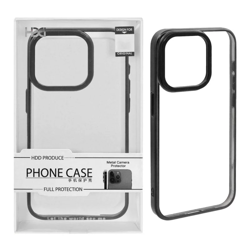 قاب اورجینال HDD شفاف لنز آلومینیومی Apple iPhone 15 Pro - مشکی - تصویر 2