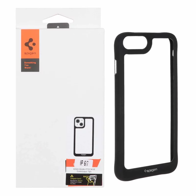 قاب اورجینال Spigen مدل Apple iPhone 6 Plus / iPhone 6s Plus / iPhone 7 Plus / iPhone 8 Plus - شفاف مشکی - تصویر 2