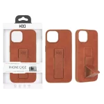 قاب اورجینال HDD چرمی استندشو مگنتی Apple iPhone 13 / iPhone 14 - صحرایی