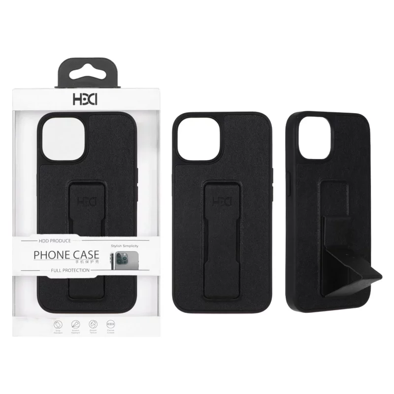 قاب اورجینال HDD چرمی استندشو مگنتی Apple iPhone 13 / iPhone 14 - مشکی - تصویر 2
