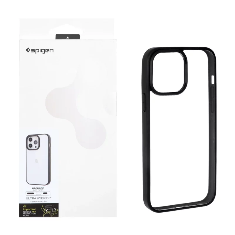 قاب اورجینال Spigen با توری اسپیکر فلزی Apple iPhone 16 Pro Max - شفاف مشکی (پک دار) - تصویر 2