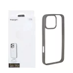 قاب اورجینال Spigen با توری اسپیکر فلزی Apple iPhone 16 Pro Max - طوسی (پک دار)