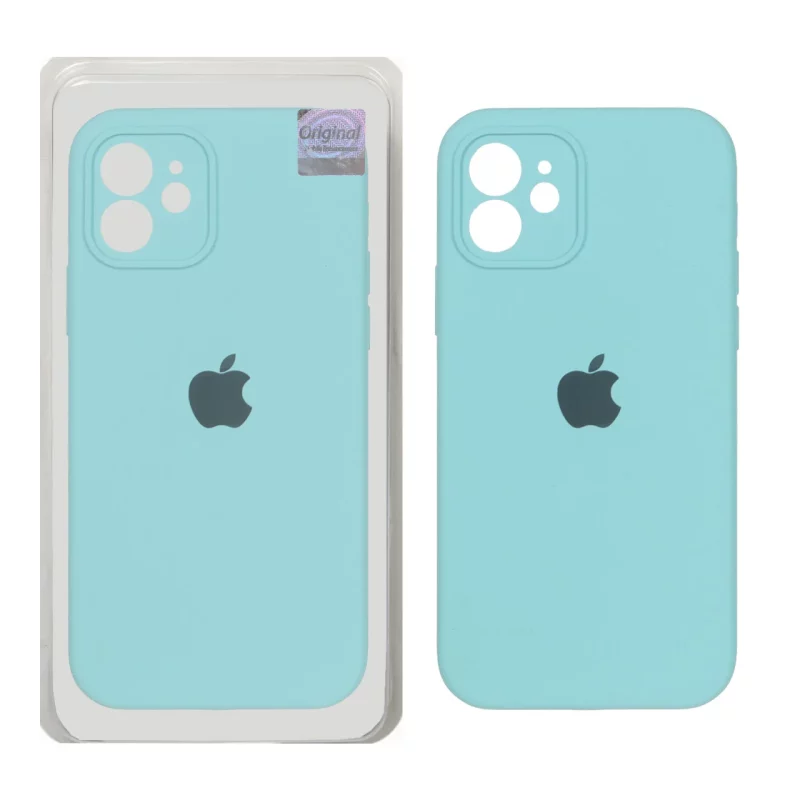 قاب سیلیکونی پاک کنی اورجینال Master Quality مدل Apple iPhone 12 - سبزآبی (پک دار) - تصویر 2