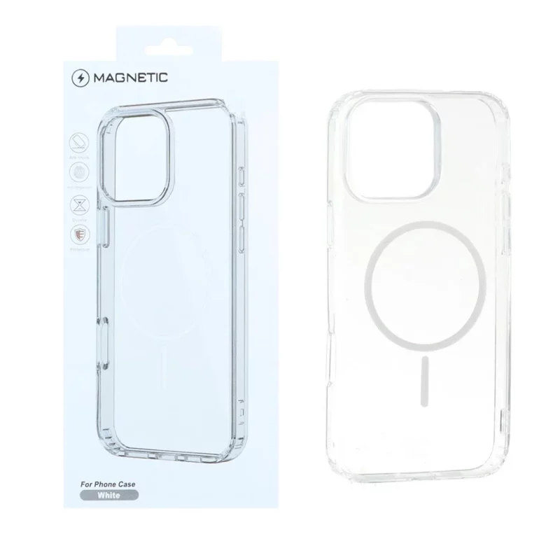 قاب اورجینال Magnetic دور ژله ای MagSafe مدل Apple iPhone 16 Pro Max - سفید (پک دار) - تصویر 2