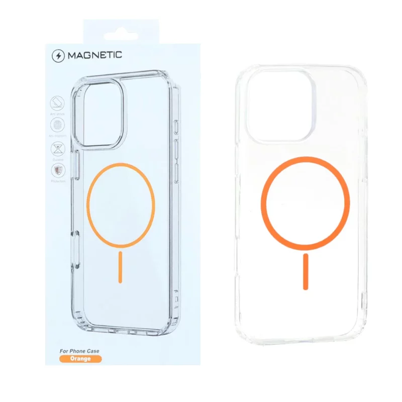 قاب اورجینال Magnetic دور ژله ای MagSafe مدل Apple iPhone 16 Pro Max - نارنجی (پک دار) - تصویر 2