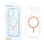 قاب اورجینال Magnetic دور ژله ای MagSafe مدل Apple iPhone 16 - نارنجی (پک دار)