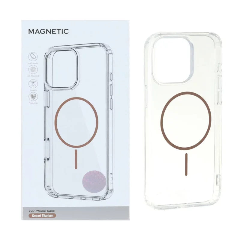 قاب اورجینال Magnetic دور ژله ای MagSafe مدل Apple iPhone 15 Pro Max - صحرایی (پک دار) - تصویر 2