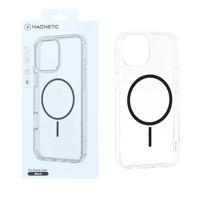 قاب اورجینال Magnetic دور ژله ای MagSafe مدل Apple iPhone 13 / iPhone 14 - مشکی (پک دار) - تصویر 2
