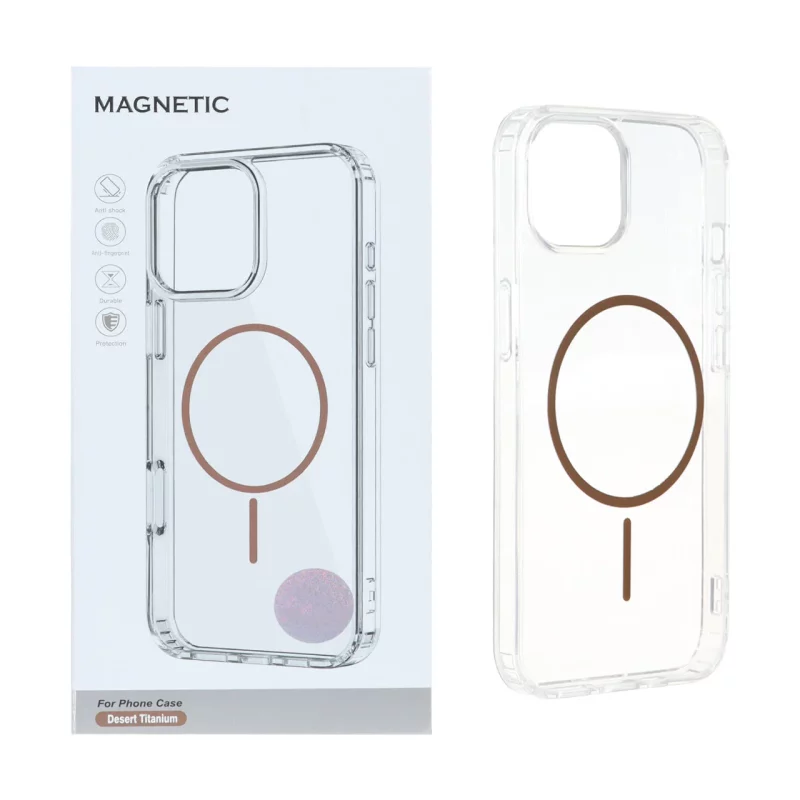 قاب اورجینال Magnetic دور ژله ای MagSafe مدل Apple iPhone 13 / iPhone 14 - صحرایی (پک دار) - تصویر 2