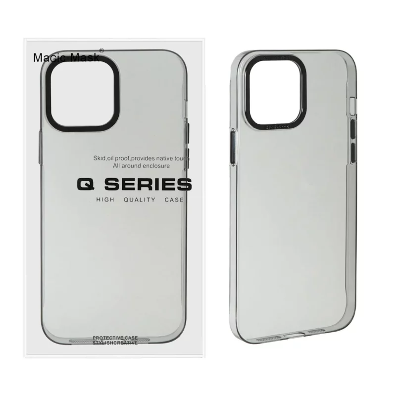 قاب Q Series شفاف رنگی لنز آلومینیومی Apple iPhone 13 Pro Max - مشکی (پک دار) - تصویر 2