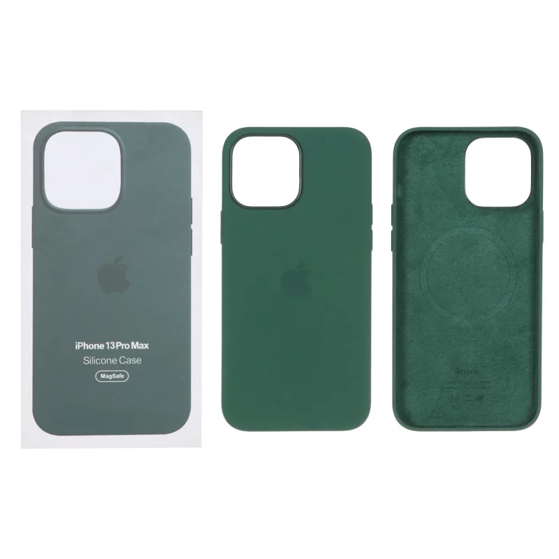 قاب اورجینال درجه یک Silicone Case پاک کنی Magsafe مدل Apple iPhone 13 Pro Max - سبز زمردی (پک دار) - تصویر 2