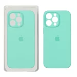 قاب سیلیکونی پاک کنی محافظ لنزدار اورجینال Apple iPhone 15 Pro Max - سبز روشن کد1 (پک اصلی)